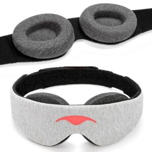 Manta Sleep Mask – 100% Light Blocking Eye Mask, Adjustable Sleeping Mask with Detachable Eye Cups, Ultra Comfortable for Women & Men, Zero Pressure on Lashes, Perfect for Deep Rest/Travel/Shift Work